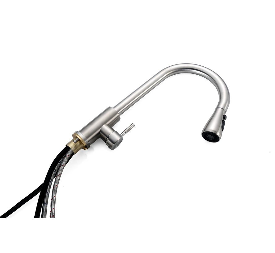 Nurion keukenkraan Silver met uitloop
