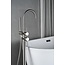 Vrijstaande badmengkraan – inclusief handdouche – brushed steel