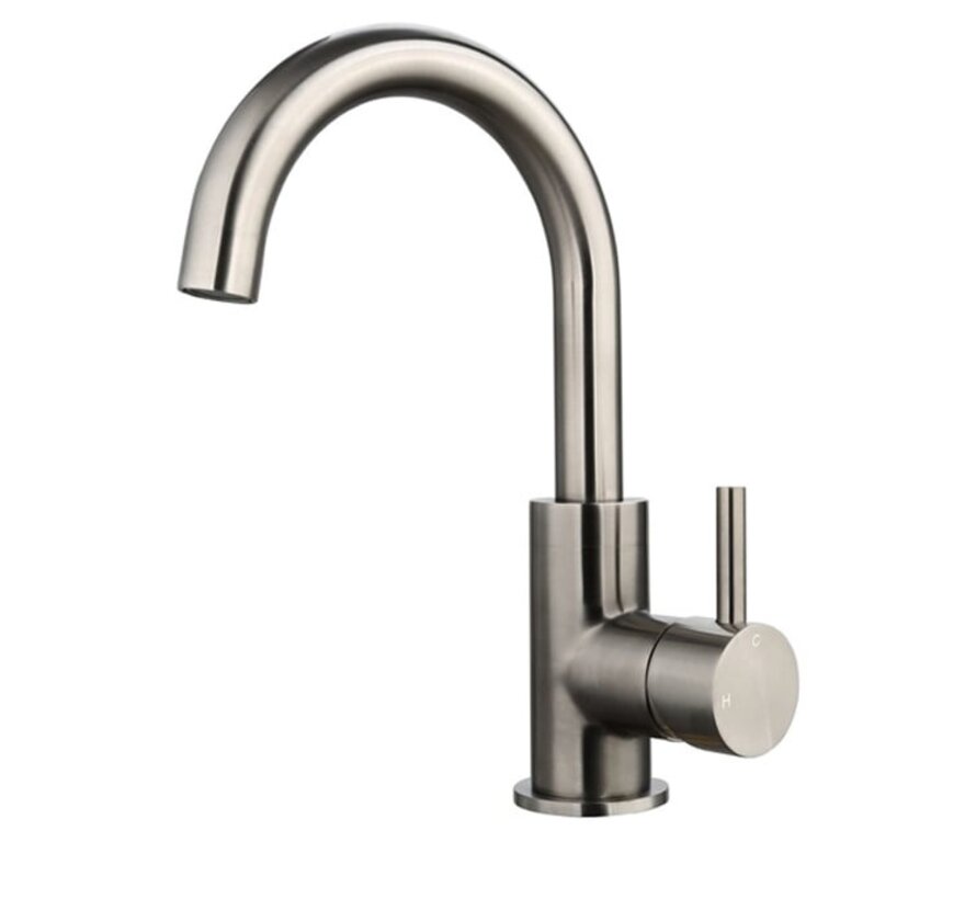 Robinet de lavabo en métal Gun avec bec pivotant à 180 degrés
