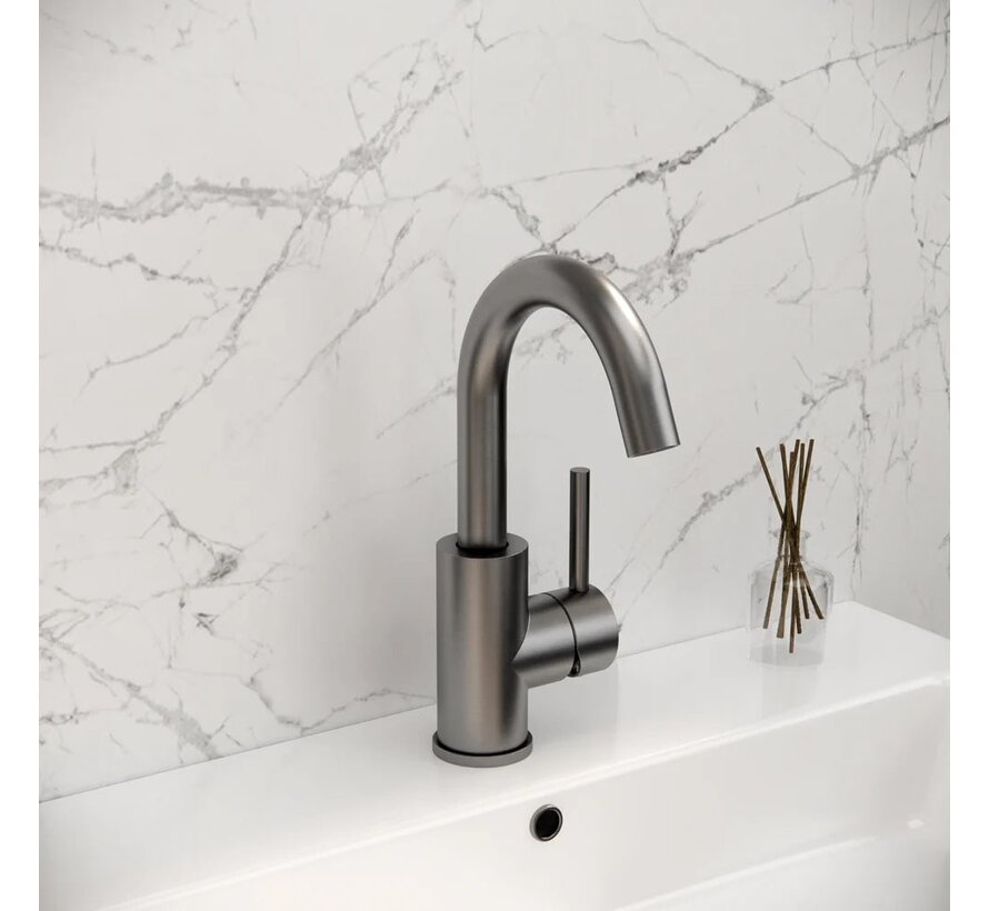 Robinet de lavabo en métal Gun avec bec pivotant à 180 degrés