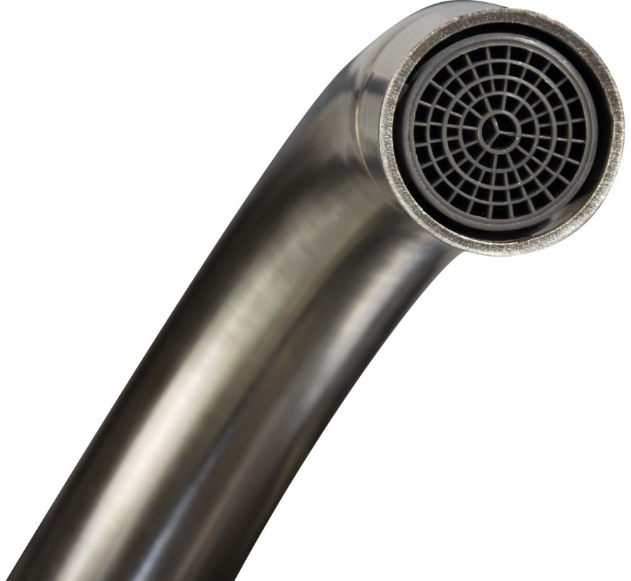 Robinet de lavabo en métal Gun avec bec pivotant à 180 degrés