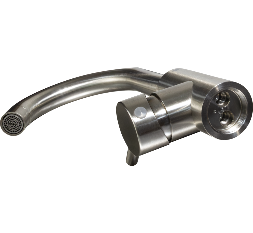 Robinet de lavabo en métal Gun avec bec pivotant à 180 degrés