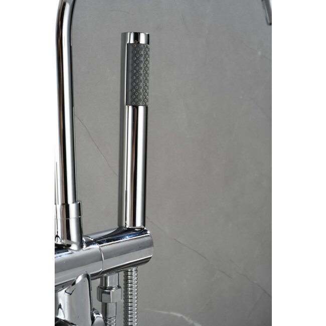 Mélangeur bain sur pied - avec douchette -chrome