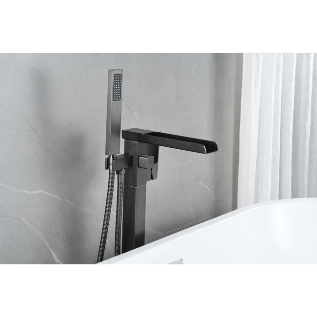 Mélangeur bain sur pied - avec douchette -chrome