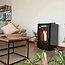 Poêle à granulés - 13.1kW - pour 80-100 m2 - 5 niveaux - minuterie - CR04 Black