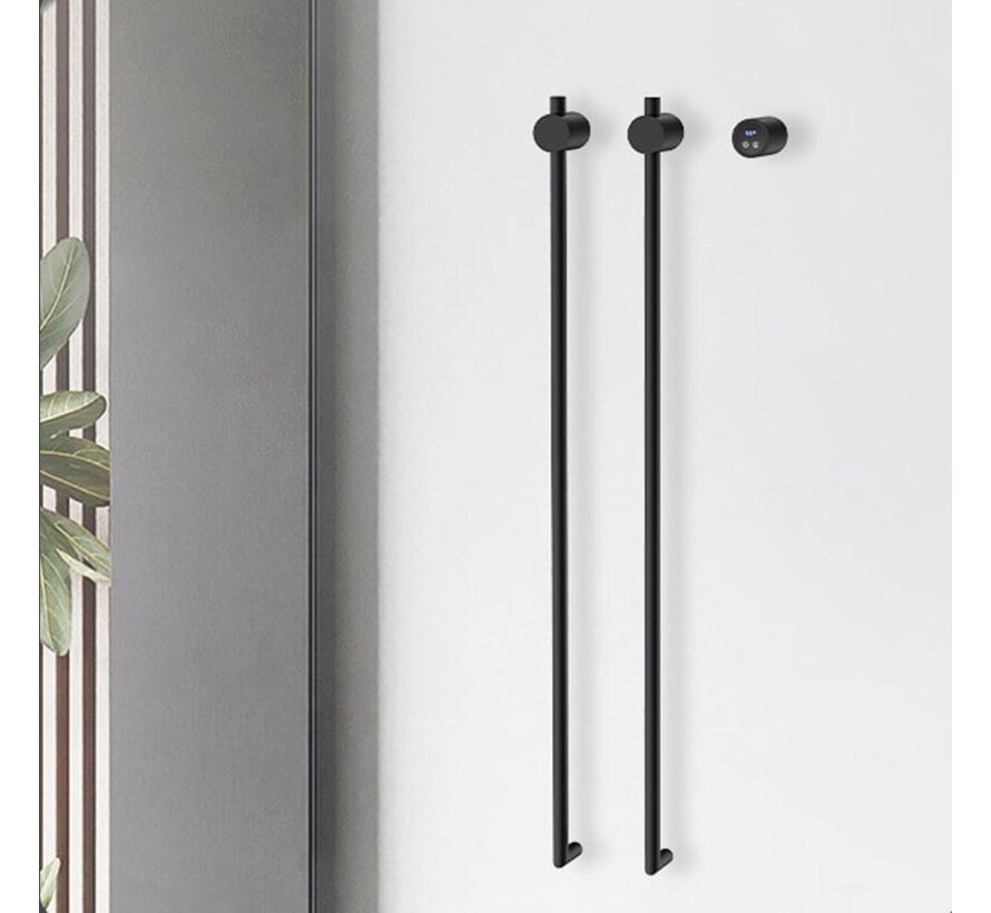 Radiateur sèche-serviettes électrique noir avec thermostat L-SR0200-B