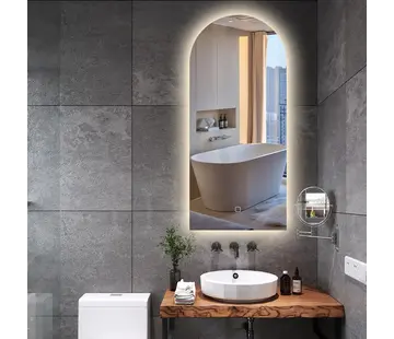 Bella Mirror Miroir avec LED demi-ovale 50 x 100 cm