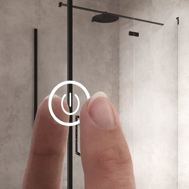 Miroir avec LED demi-ovale 50 x 100 cm