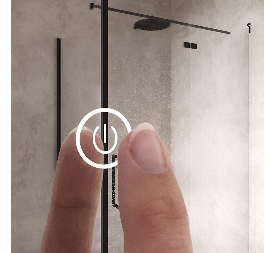 Miroir avec LED demi-ovale 50 x 100 cm