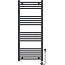 Handdoekradiator Elektrisch met Digitale Thermostaat - Radiator Badkamer - 1200 × 500 mm - Mat zwart - 500 Watt