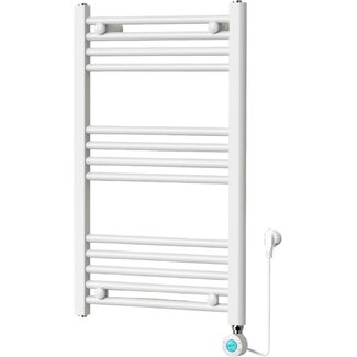 Quality Heating Radiateur sèche-serviettes électrique avec thermostat digital - Radiateur Salle de bain - 800 × 500 mm - Blanc mat - 300 watts