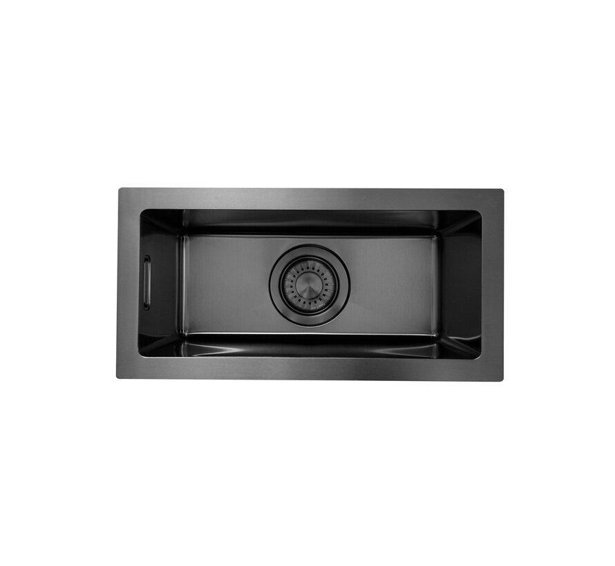 Nurion Spoelbak Black Metal 22 x 44 – Spoelbak Keuken - Spoelbakken Keuken – Wasbak Keuken - zonder Kraangat RVS