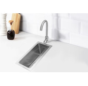 Nurion Nurion Spoelbak RVS 22 x 44 – Spoelbak Keuken - Spoelbakken Keuken – Wasbak Keuken - zonder Kraangat RVS