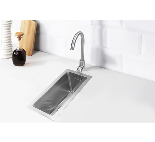 Nurion Nurion Spoelbak RVS 22 x 44 – Spoelbak Keuken - Spoelbakken Keuken – Wasbak Keuken - zonder Kraangat RVS