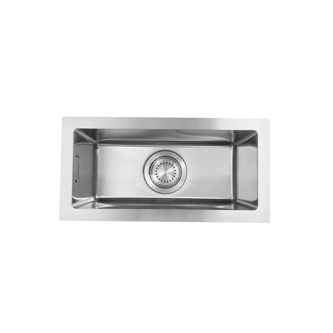 Nurion Évier INOX 16,5 x 38,5 – Évier de cuisine - Éviers de cuisine – Cuvette de cuisine - sans perçage pour robinet INOX