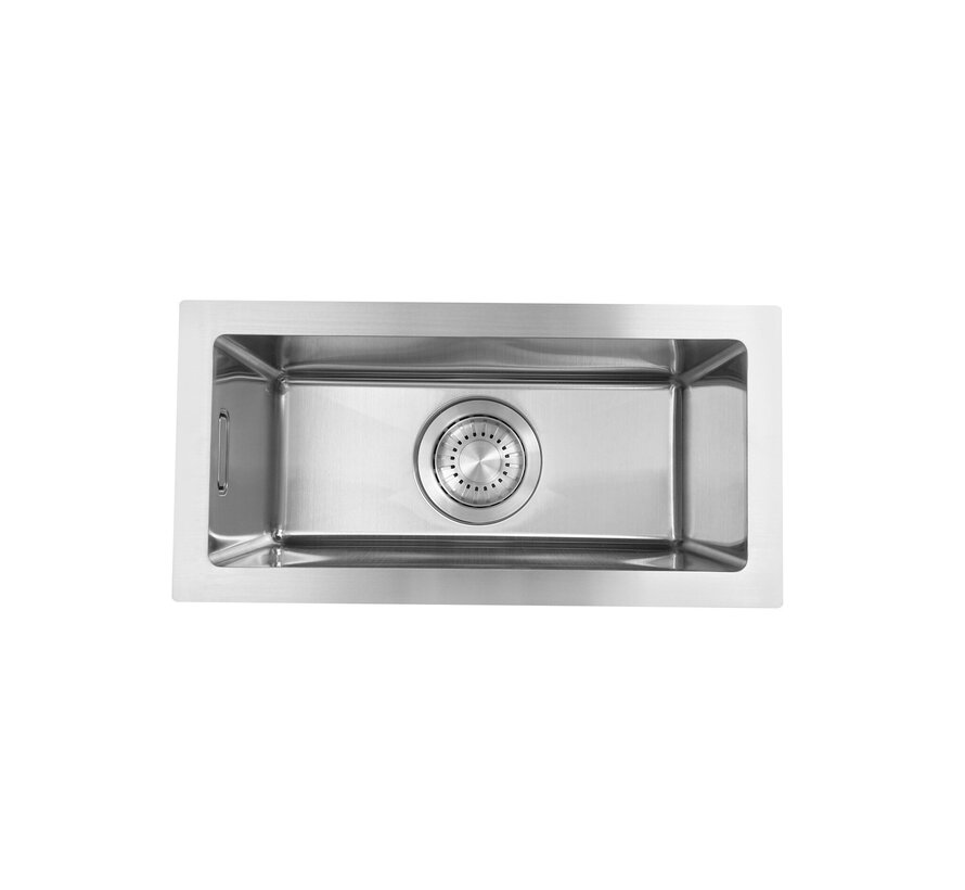 Nurion Spoelbak RVS 22 x 44 – Spoelbak Keuken - Spoelbakken Keuken – Wasbak Keuken - zonder Kraangat RVS