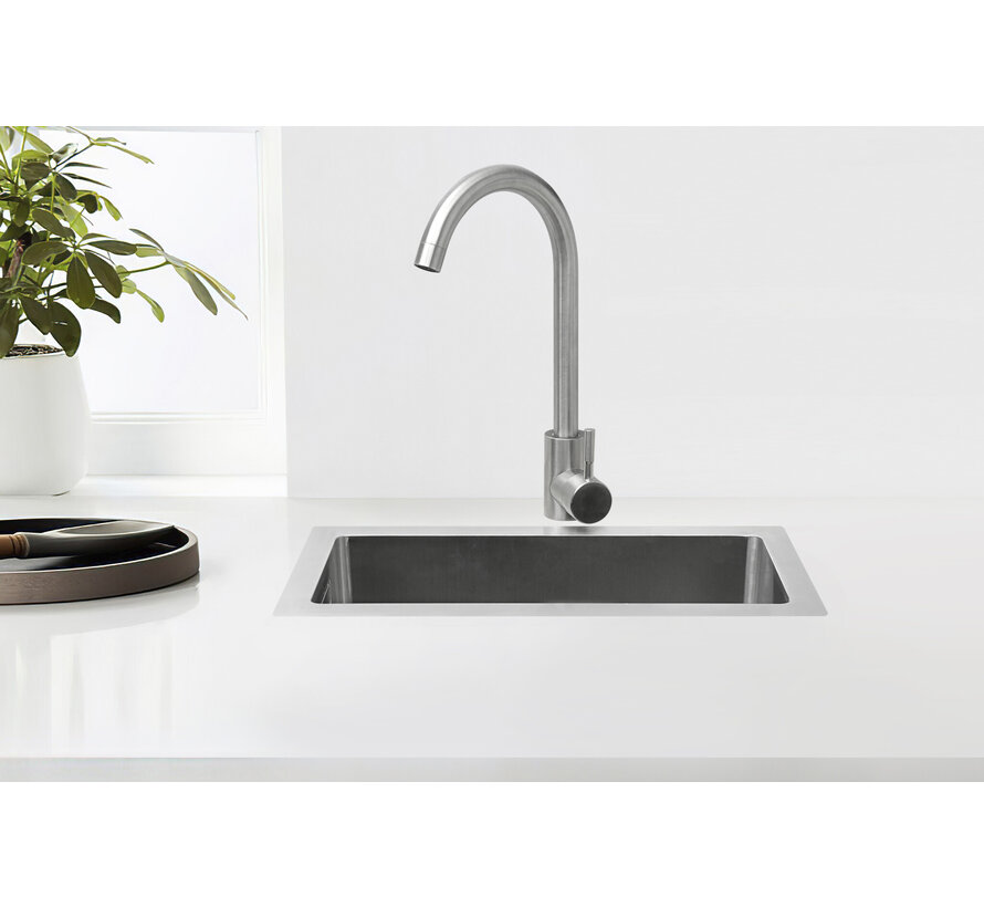 Nurion Spoelbak RVS 22 x 44 – Spoelbak Keuken - Spoelbakken Keuken – Wasbak Keuken - zonder Kraangat RVS