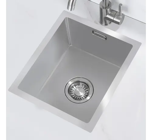 Nurion Nurion Spoelbak RVS 40 x 40 – Spoelbak Keuken - Spoelbakken Keuken – Wasbak Keuken - zonder Kraangat