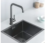 Nurion Nurion Spoelbak Black Metal 45 x 40 – Spoelbak Keuken - Spoelbakken Keuken – Wasbak Keuken - zonder Kraangat RVS