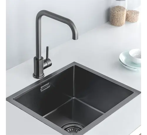 Nurion Nurion Spoelbak Black Metal 45 x 40 – Spoelbak Keuken - Spoelbakken Keuken – Wasbak Keuken - zonder Kraangat RVS