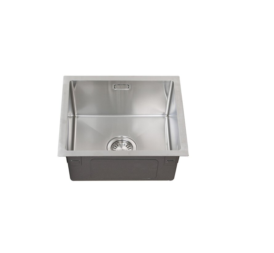 Nurion Spoelbak RVS 45 x 40 – Spoelbak Keuken - Spoelbakken Keuken – Wasbak Keuken - zonder Kraangat