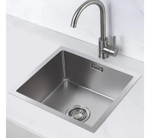 Nurion Nurion Spoelbak RVS 50 x 40 – Spoelbak Keuken - Spoelbakken Keuken – Wasbak Keuken - zonder Kraangat
