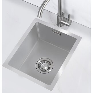 Nurion Nurion Évier INOX 28,5 x 34,5 – Évier de cuisine - Éviers de cuisine – Bac de cuisine - sans trou pour robinet