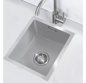 Nurion Nurion Spoelbak RVS 34 x 40 – Spoelbak Keuken - Spoelbakken Keuken – Wasbak Keuken - zonder Kraangat