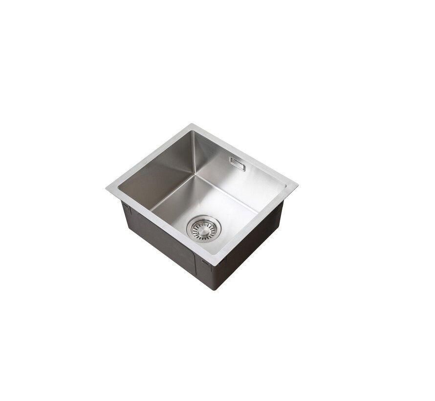 Nurion Spoelbak RVS 34 x 40 – Spoelbak Keuken - Spoelbakken Keuken – Wasbak Keuken - zonder Kraangat