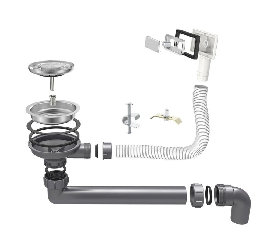 Nurion Spoelbak RVS 34 x 40 – Spoelbak Keuken - Spoelbakken Keuken – Wasbak Keuken - zonder Kraangat