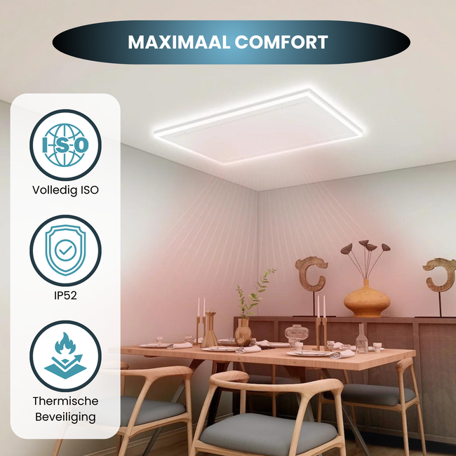 QH-HL Serie infraroodpaneel met LED verlichting 63 x 128 cm - 840Watt