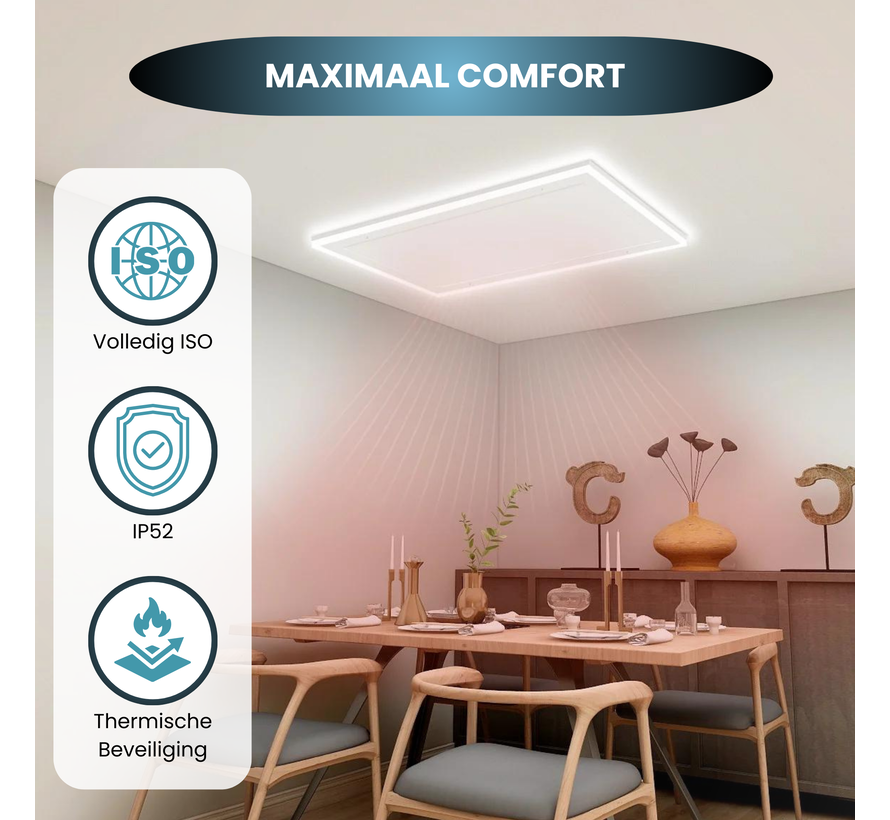 Panneau infrarouge télécommandé QH blanc avec éclairage LED 700Watt