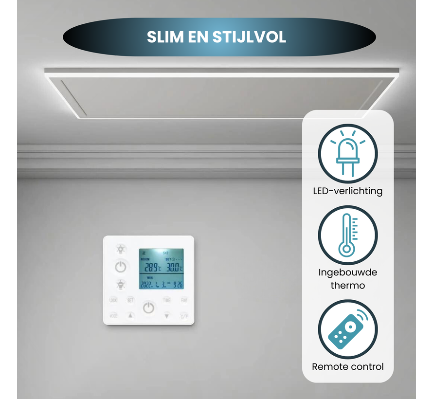 QH-HL Serie Wifi infraroodpaneel met led verlichting 63x 65,5  cm 400Watt