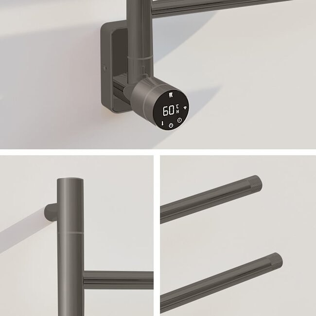 Radiateur sèche-serviettes électrique aspect métal avec thermostat