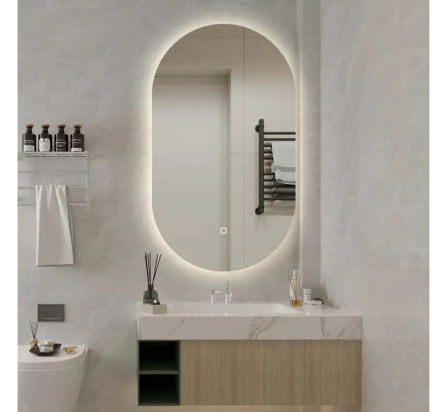Miroir avec LED ovale 50 x 100 cm