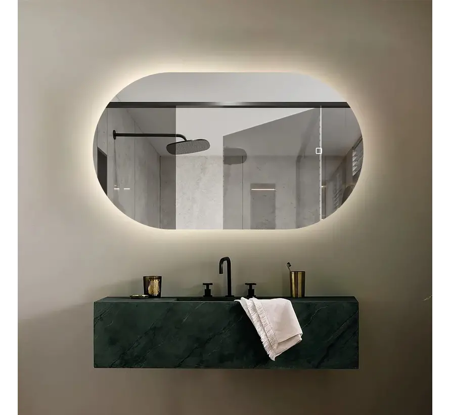 Miroir avec LED ovale 50 x 100 cm