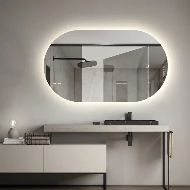 Miroir avec LED ovale 50 x 100 cm