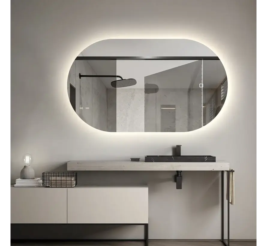 Miroir avec LED ovale 50 x 100 cm