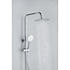 Douche de surface à effet pluie 30 cm douche de tête thermostatique chrome