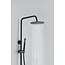 Opbouw regendouche 20 cm hoofddouche thermostatisch mat zwart
