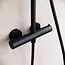 Opbouw regendouche 20 cm hoofddouche thermostatisch mat zwart