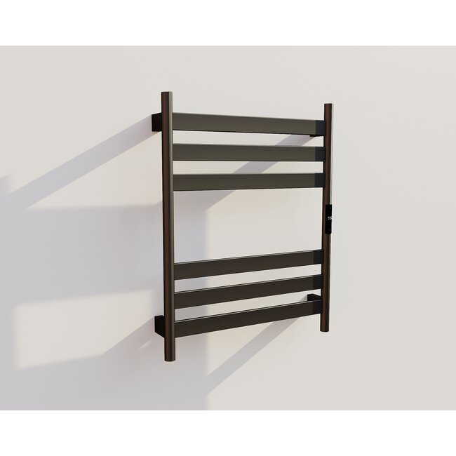 Elektrische handdoek radiator zwart met thermostaat