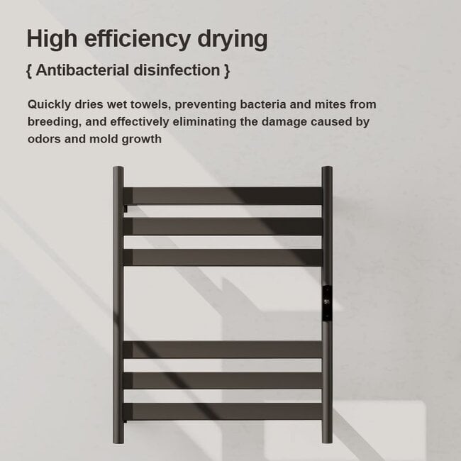 Radiateur sèche-serviettes électrique noir avec thermostat