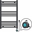 Radiateur sèche-serviettes électrique avec thermostat digital - Radiateur Salle de bain - 800 × 500 mm - Noir mat - 300 watts