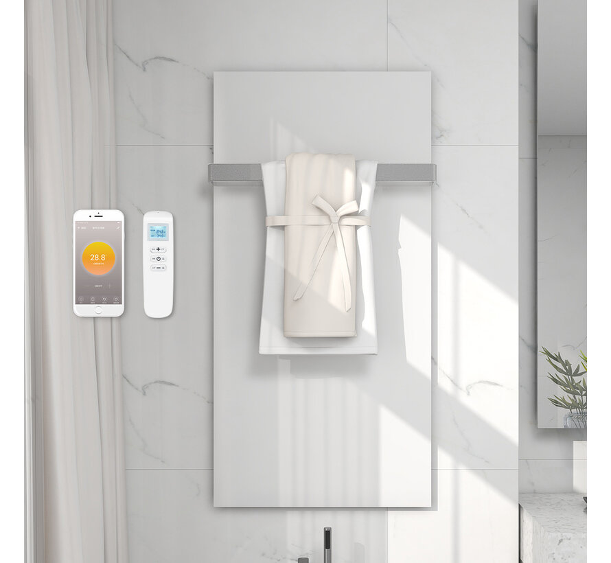 2ème chance | QH-GD Panneau infrarouge en verre White Series 60 x 120 cm - 700Watt