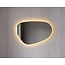 Miroir asymétrique organique avec éclairage LED et anti-condensation 140 cm de large et 75 cm de haut