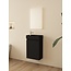 Nurion Meuble de toilette Milan - lavabo noir mat et armoire noire - 45 x 22,5 x 65 cm