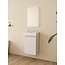 Nurion Meuble de toilette Lotte - lavabo blanc brillant et armoire en bois blanc - 41 x 22,5 x 65 cm