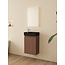 Nurion Meuble de toilette Jule - lavabo noir mat et armoire en bois de chêne - 41 x 22,5 x 65 cm