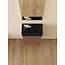 Nurion Meuble de toilette Jule - lavabo noir mat et armoire en bois de chêne - 41 x 22,5 x 65 cm